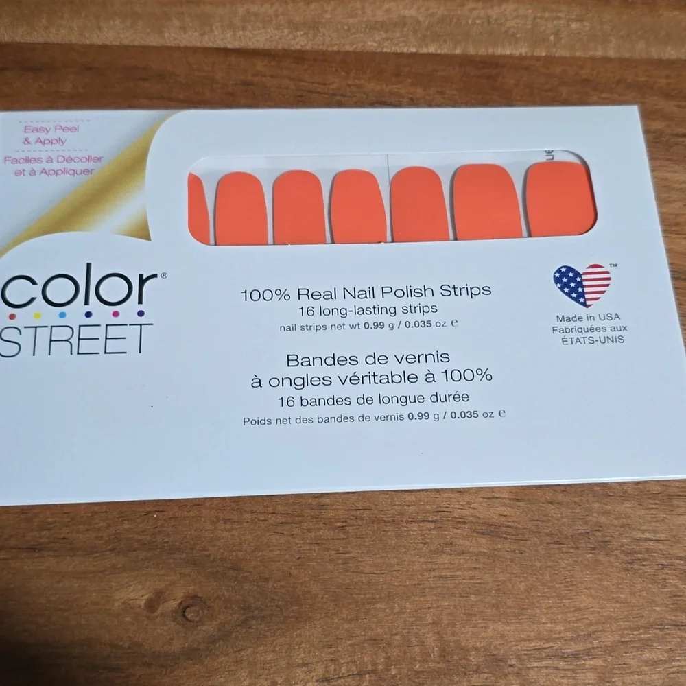 Color Street LEAN MEAN TANGERINE Press On Nails 100% Real Polish